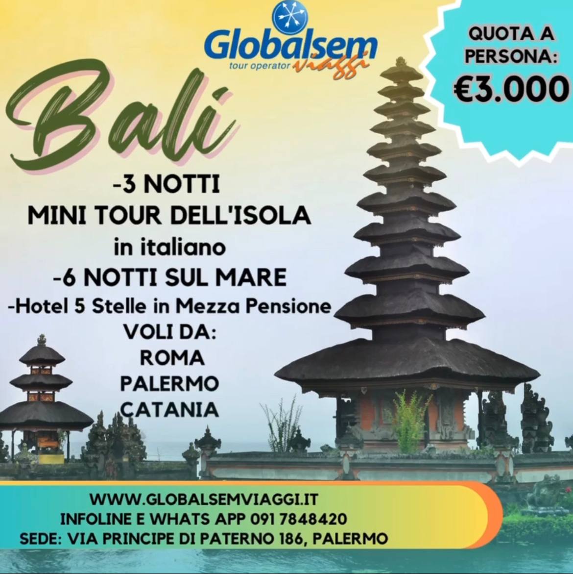VIAGGIO A BALI--->3 NOTTI+MINI TOUR DELL'ISOLA 